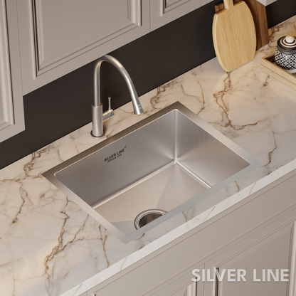 Handmade Single Bowl 304 Grade Kitchen Sink (24" x 18" x 10")