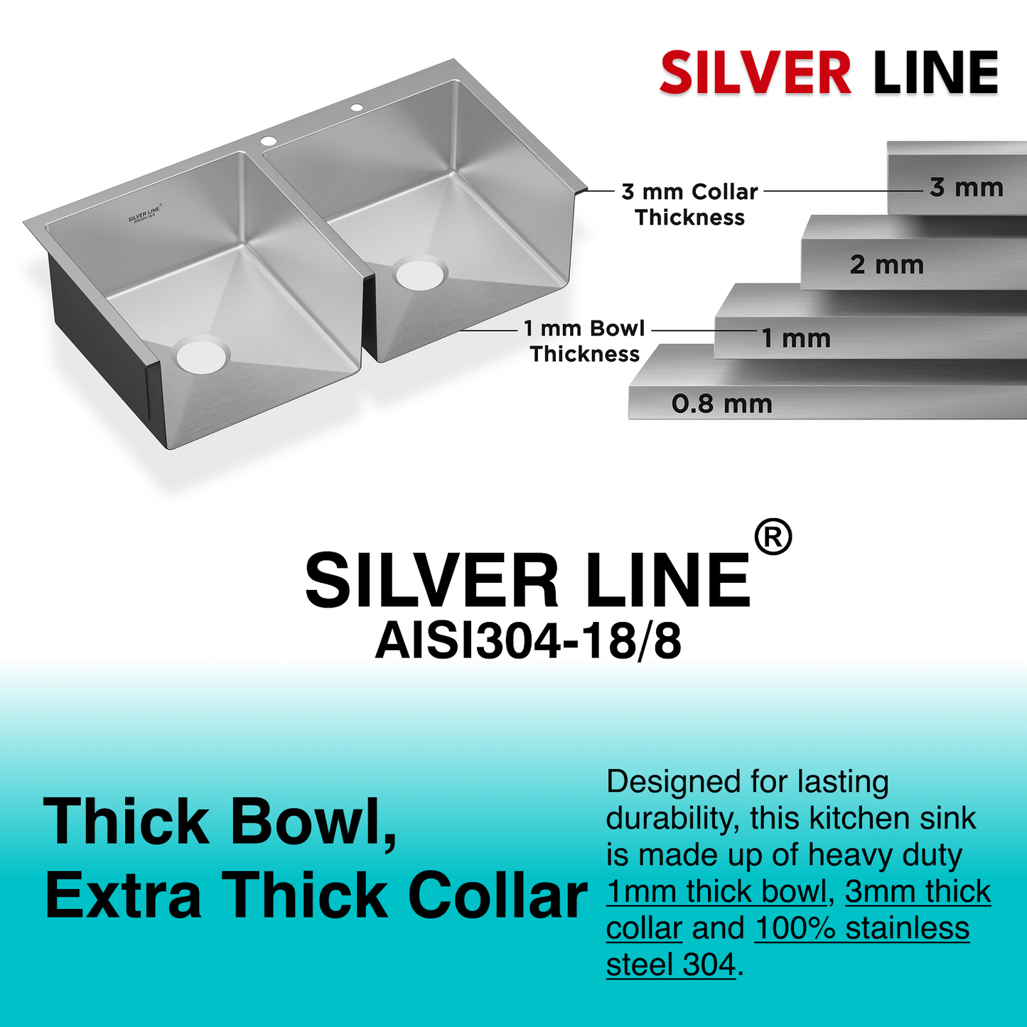 Handmade Double Bowl with Faucet Deck 304 Grade Kitchen Sink (37" x 20" x 9")