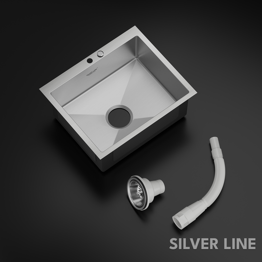 Handmade Single Bowl with Faucet Deck 304 Grade Kitchen Sink (24" x 20" x 9")