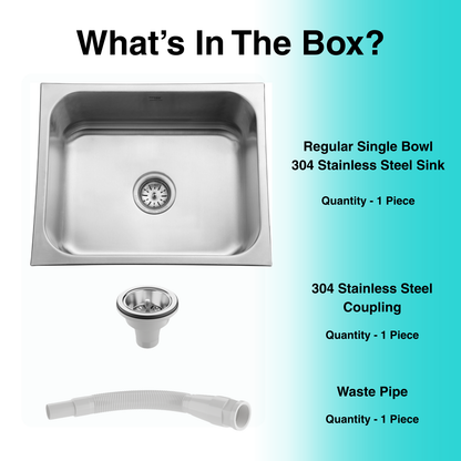 Regular Series Single Bowl 304 Grade Kitchen Sink (22" x 18" x 9")