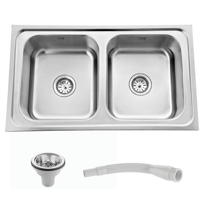 Regular Series Double Bowl 304 Grade Kitchen Sink (34" x 20" x 8")