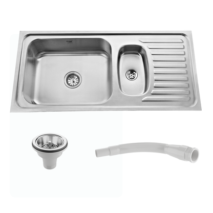 Regular Series Single Bowl With Vegetable Bowl and Drainboard 304 Grade Kitchen Sink (42" x 20" x 8")