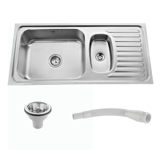 Regular Series Single Bowl With Vegetable Bowl and Drainboard 304 Grade Kitchen Sink (42" x 20" x 8")