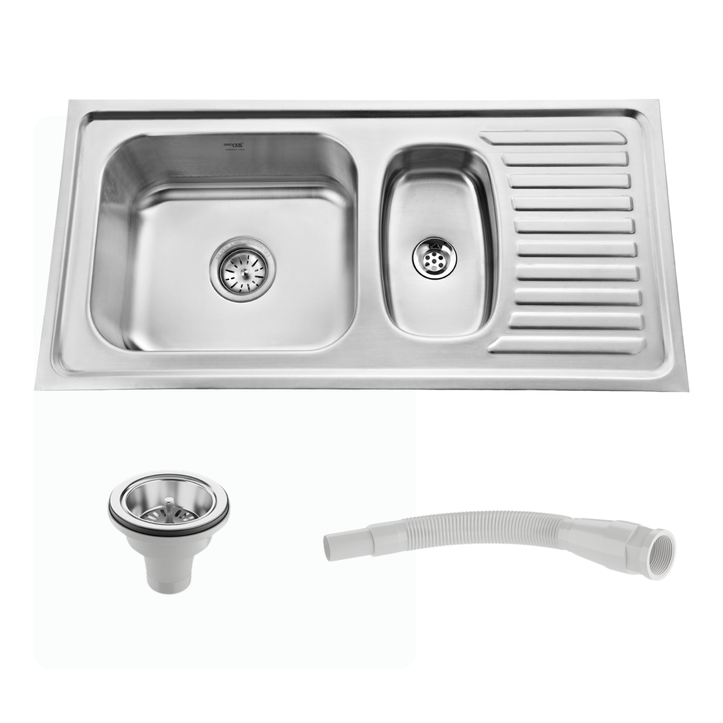Regular Series Single Bowl With Vegetable Bowl and Drainboard 304 Grade Kitchen Sink (37" x 18" x 8")