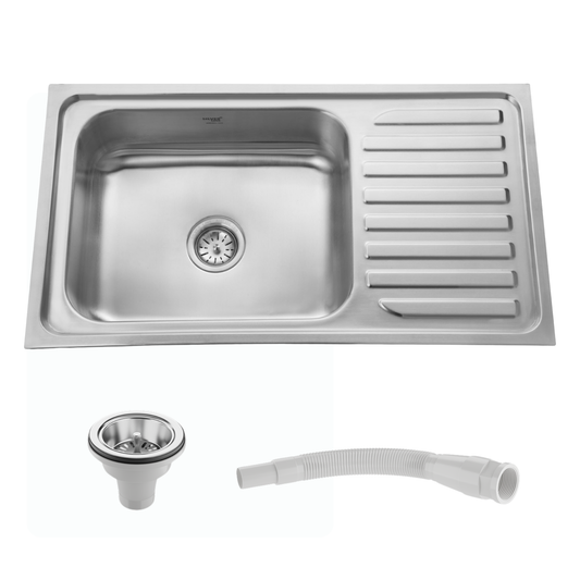 Regular Series Single Bowl With Drainboard 304 Grade Kitchen Sink (36" x 20" x 8")