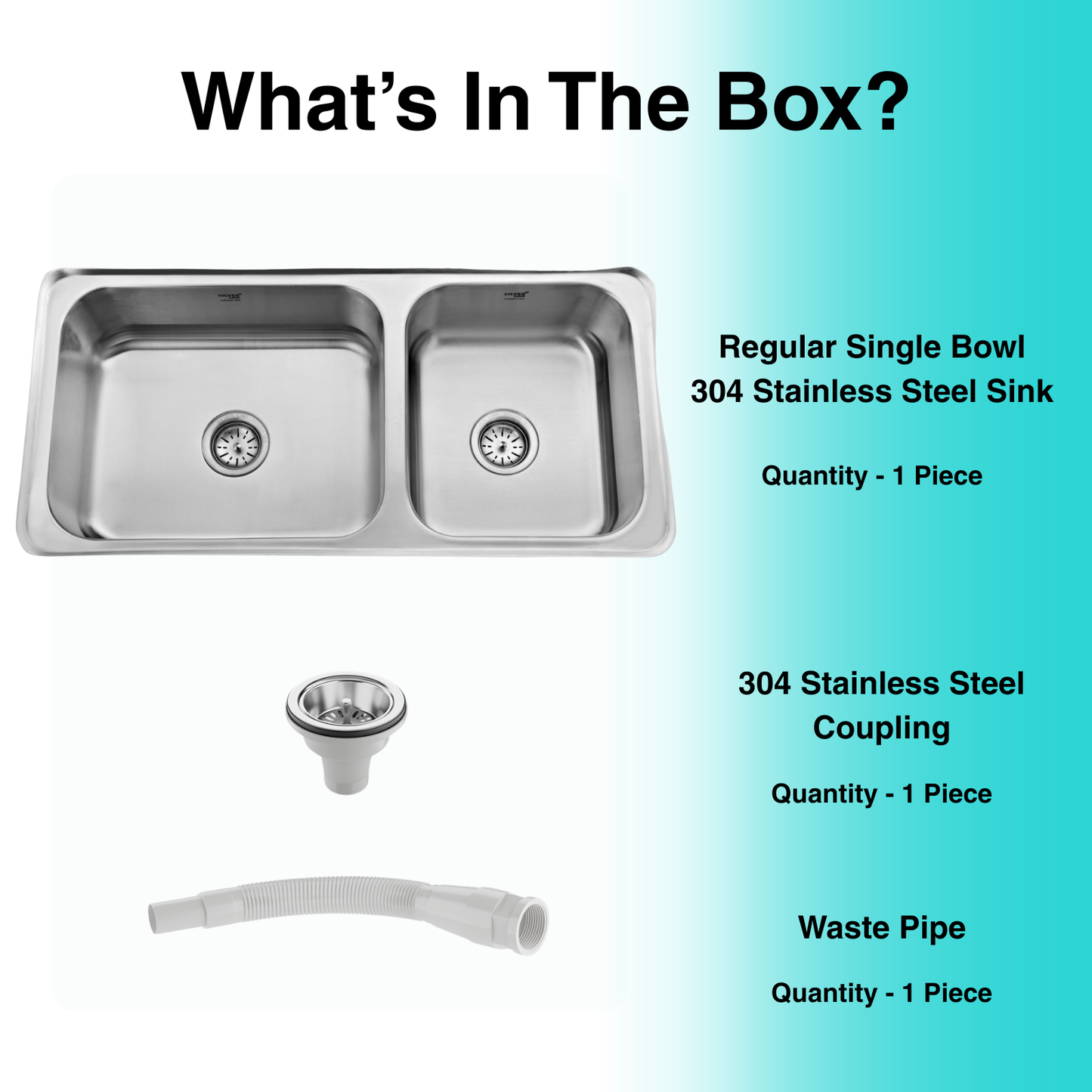 Regular Series Double Bowl 304 Grade Kitchen Sink (40" x 20" x 8")