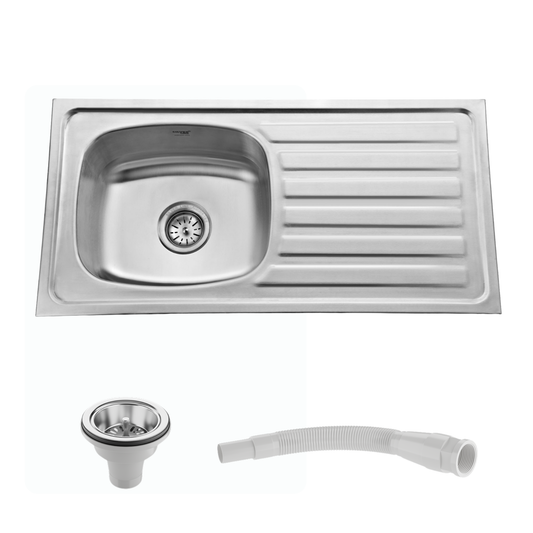 Regular Series Single Bowl With Single Drain 304 Grade Kitchen Sink (36" x 18" x 8")