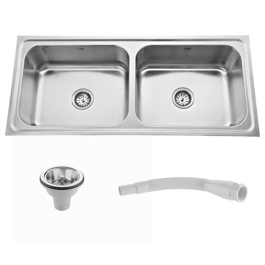 Regular Series Double Bowl 304 Grade Kitchen Sink (45" x 20" x 8")