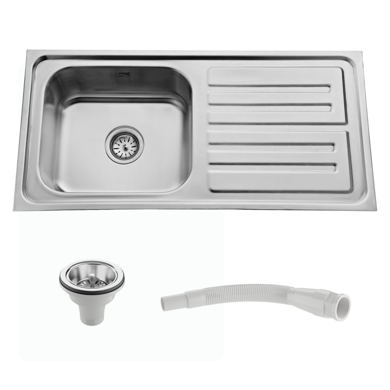 Regular Series Single Bowl 304 Grade Kitchen Sink With DrainBoard (37 ...