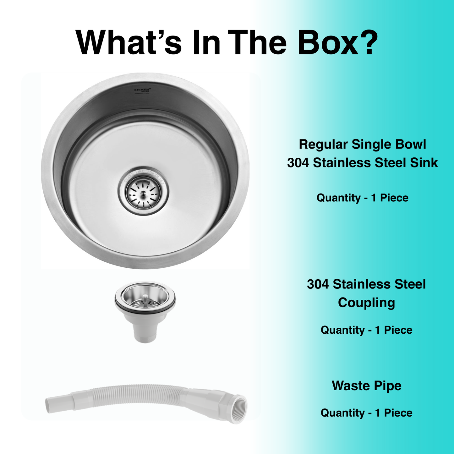 Regular Series Single Bowl 304 Grade Kitchen Sink (17 ½” Round Regular)