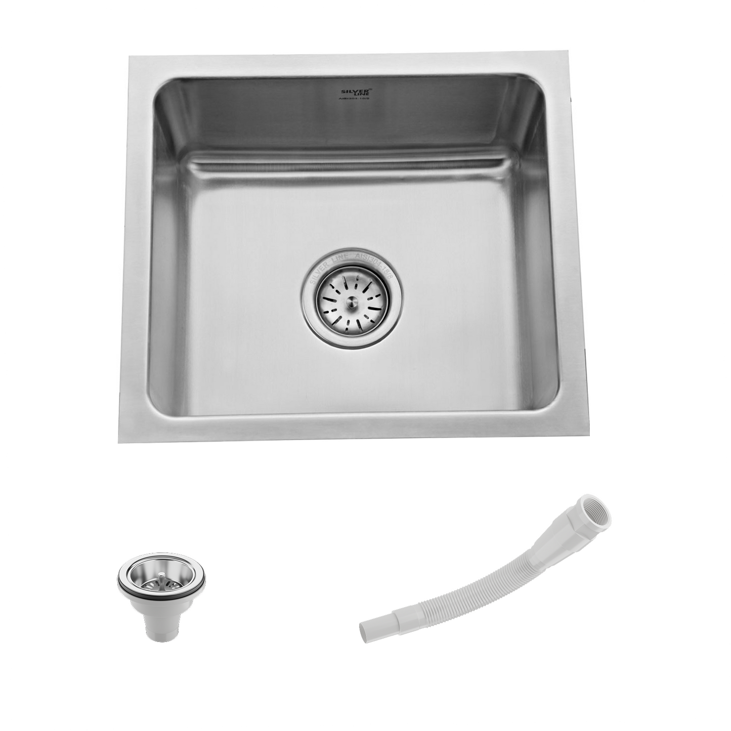 Low Radius Single Bowl 304 Grade Kitchen Sink (18" x 16" x 9")