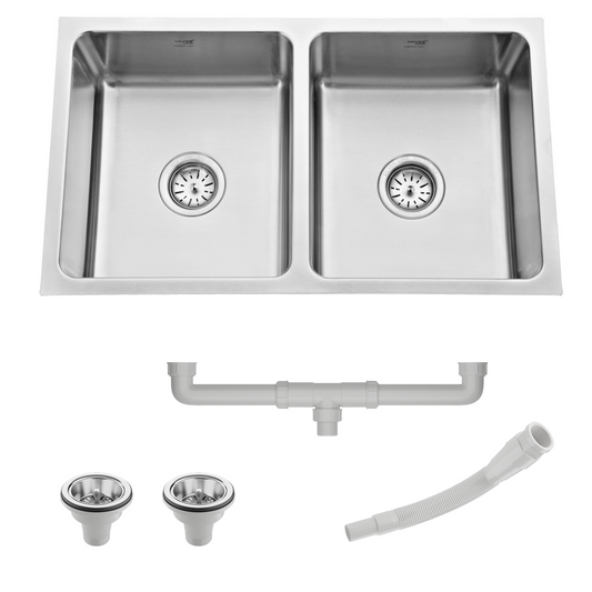 Low Radius Double Bowl 304 Grade Kitchen Sink (31" x 18" x 9")