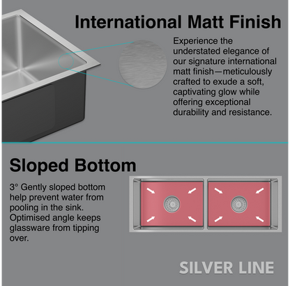 Low Radius Double Bowl 304 Grade Kitchen Sink (31" x 18" x 9")