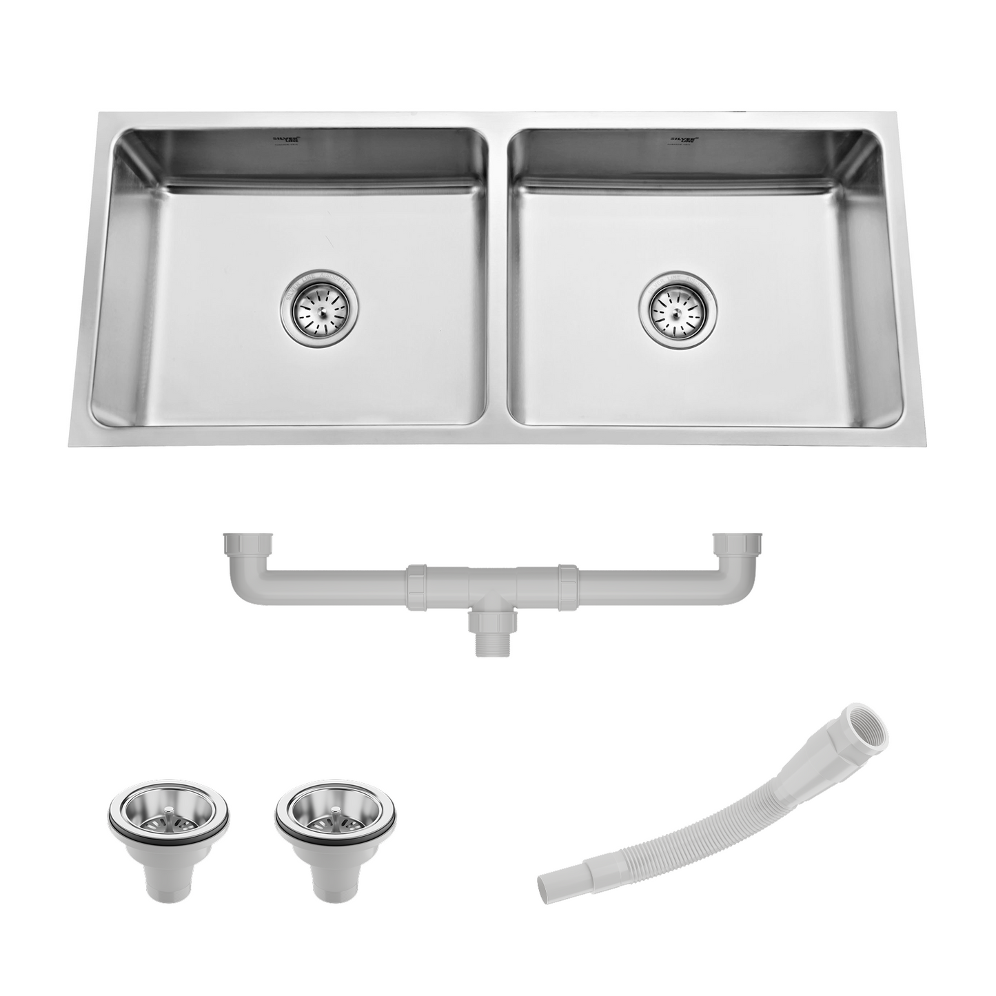 Low Radius Double Bowl 304 Grade Kitchen Sink (45" x 20" x 10")