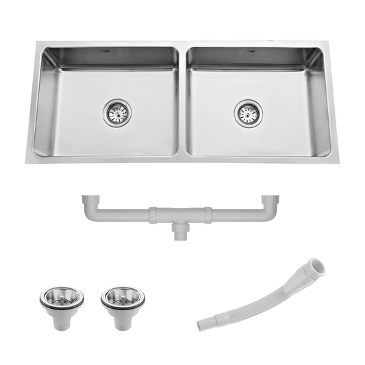 Low Radius Double Bowl 304 Grade Kitchen Sink (45" x 20" x 10")