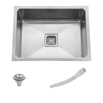 Diamond Cut Low Radius Single Bowl 304 Grade Kitchen Sink (24" x 18" x 10")