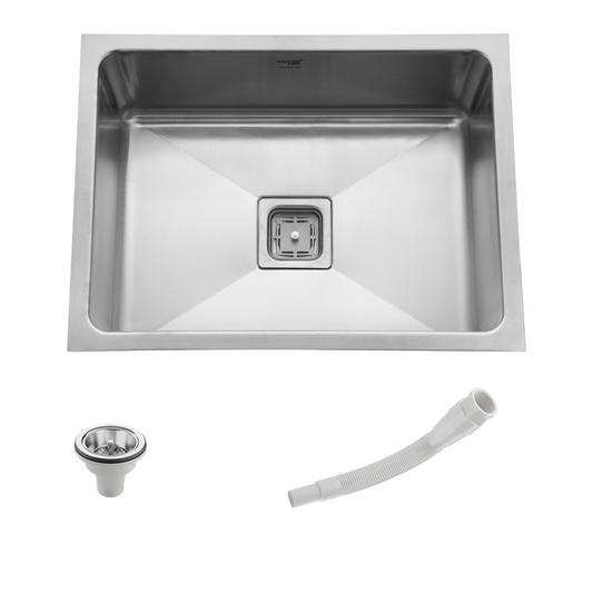 Diamond Cut Low Radius Single Bowl 304 Grade Kitchen Sink (24" x 18" x 10")