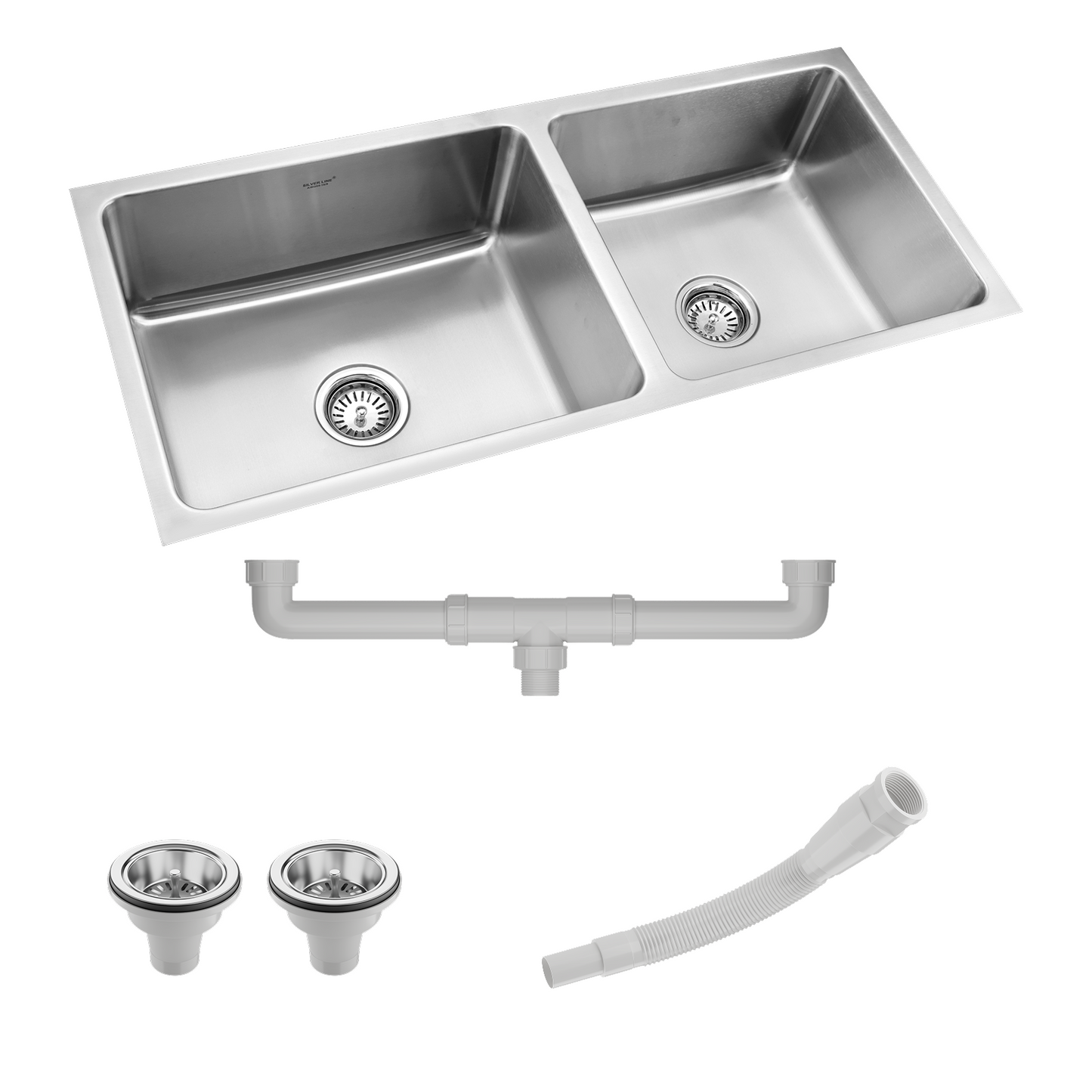Low Radius Double Bowl 304 Grade Kitchen Sink (40" x 18" x 9")
