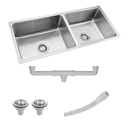 Low Radius Double Bowl 304 Grade Kitchen Sink (40" x 18" x 9")