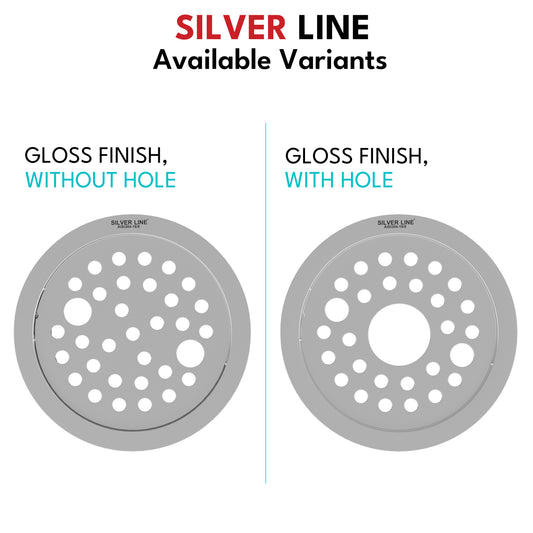 Round Floor Drain with Cockroach Trap (5" x 5") | SS 304 | Gloss Finish | For Bathroom, Kitchen, Balcony - Silver Line