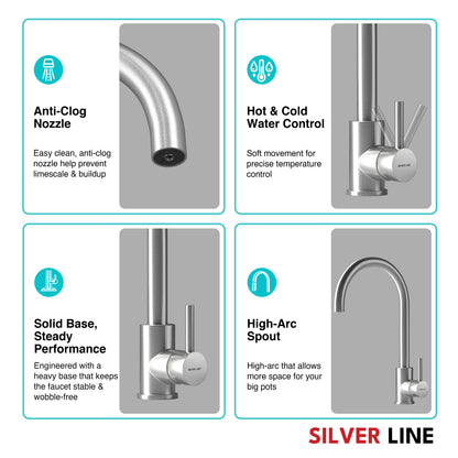 Kitchen Sink Mixture Faucet - Silver Line