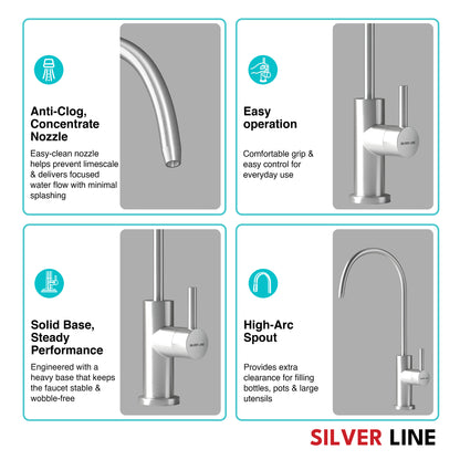 RO Fresh Water Kitchen Sink Faucet - Silver Line