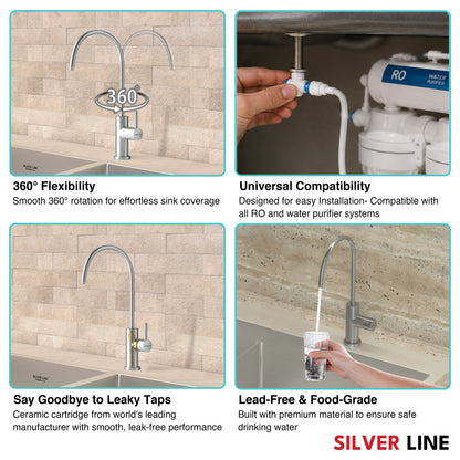 RO Fresh Water Kitchen Sink Faucet - Silver Line