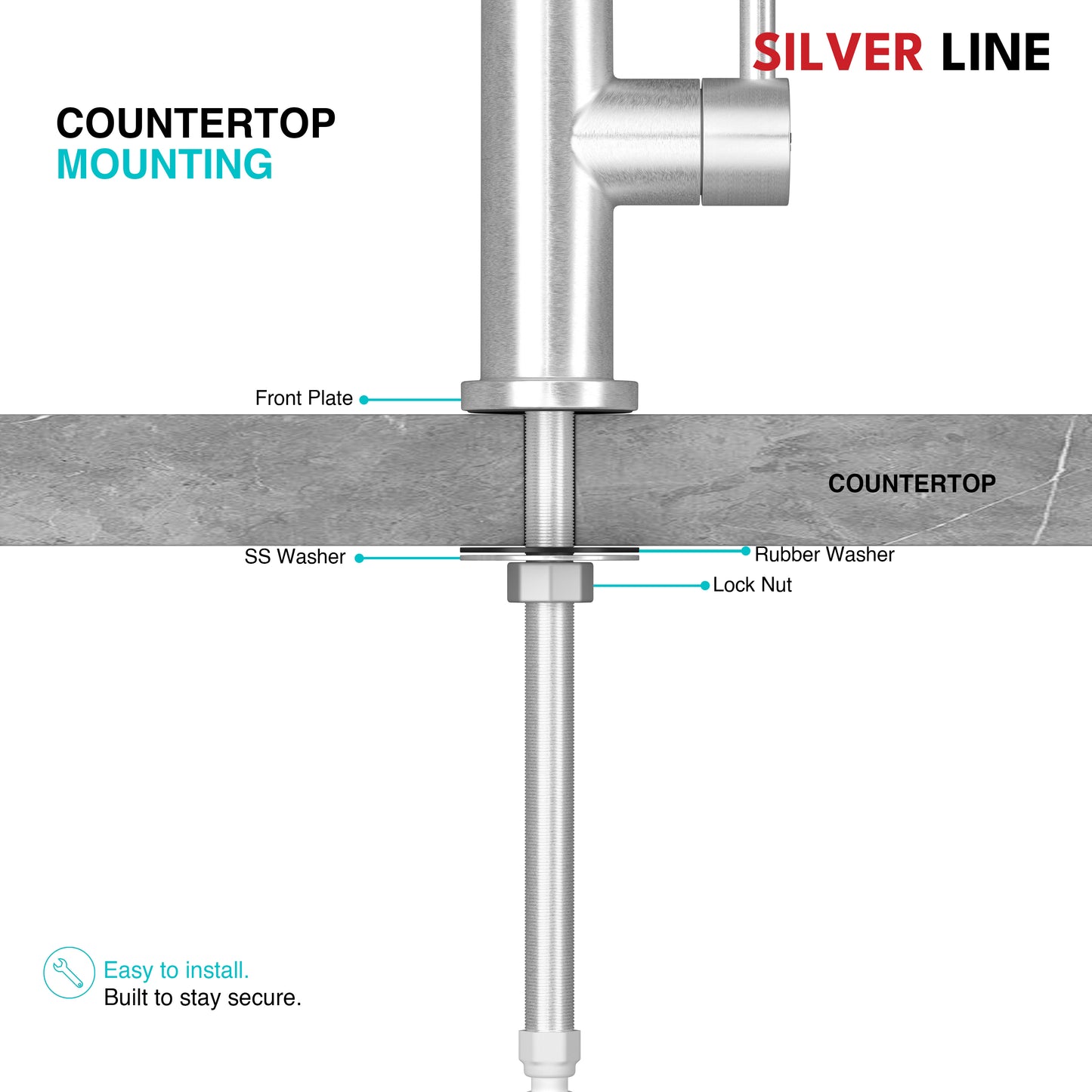 RO Fresh Water Kitchen Sink Faucet - Silver Line