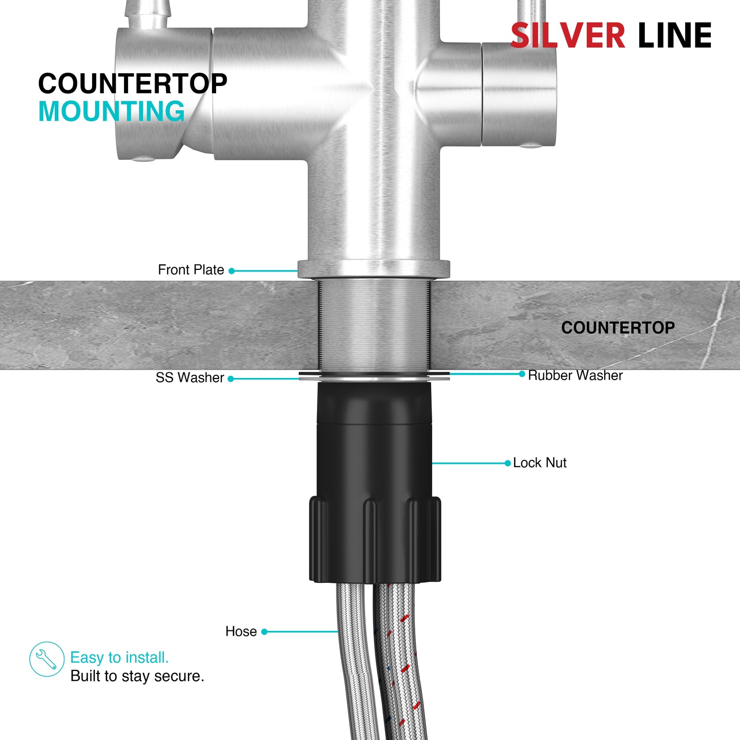 3 in 1 RO and Mixture Kitchen Sink Faucet - Silver Line