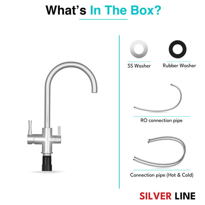 3 in 1 RO and Mixture Kitchen Sink Faucet - Silver Line