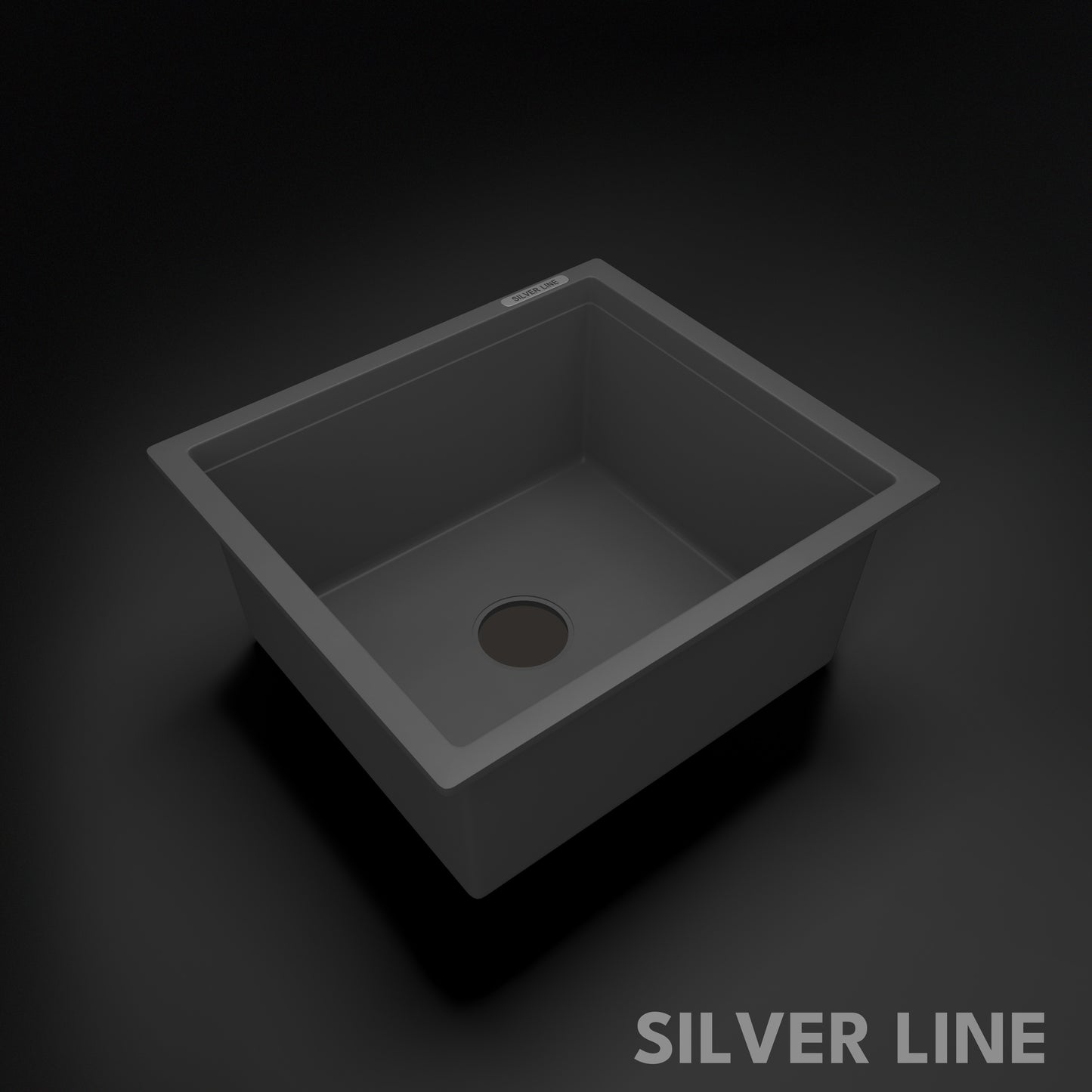 German Quartz Single Bowl Kitchen Sink - Slate (18" x 16" x 8")