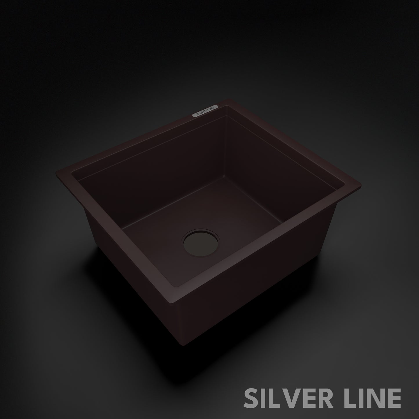 German Quartz Single Bowl Kitchen Sink - Coffee (18" x 16" x 8")