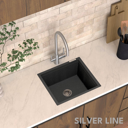 German Quartz Single Bowl Kitchen Sink - Starry Night (18" x 16" x 8")