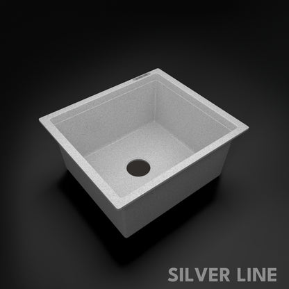 German Quartz Single Bowl Kitchen Sink - Crater (18" x 16" x 8")