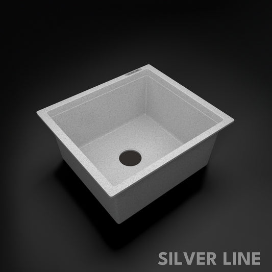 German Quartz Single Bowl Kitchen Sink - Crater (18" x 16" x 8")