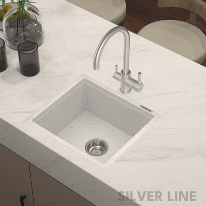 German Quartz Single Bowl Kitchen Sink - Crater (18" x 16" x 8")