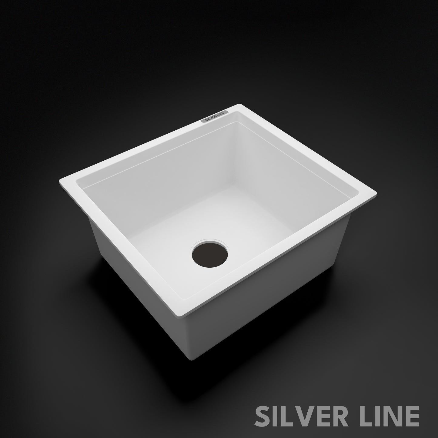 German Quartz Single Bowl Kitchen Sink - Snow White (18" x 16" x 8")