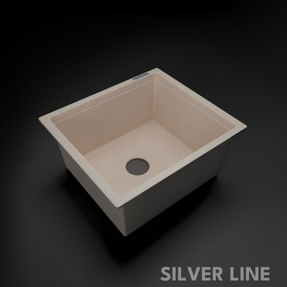 German Quartz Single Bowl Kitchen Sink - Cornflakes (18" x 16" x 8")