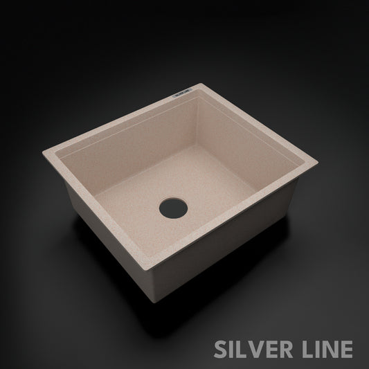 German Quartz Single Bowl Kitchen Sink - Cornflakes (21" x 18" x 8")