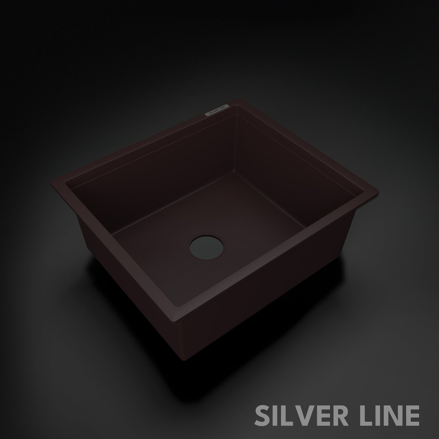 German Quartz Single Bowl Kitchen Sink - Coffee (21" x 18" x 8")