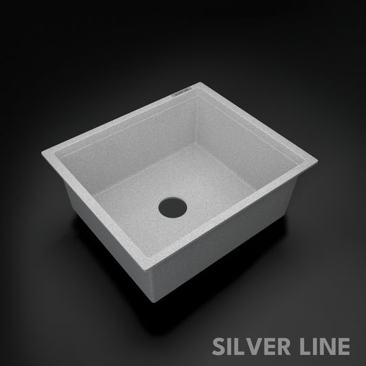 German Quartz Single Bowl Kitchen Sink - Crater (21" x 18" x 8")
