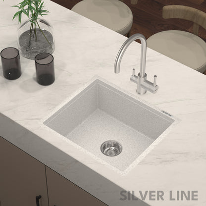 German Quartz Single Bowl Kitchen Sink - Crater (21" x 18" x 8")