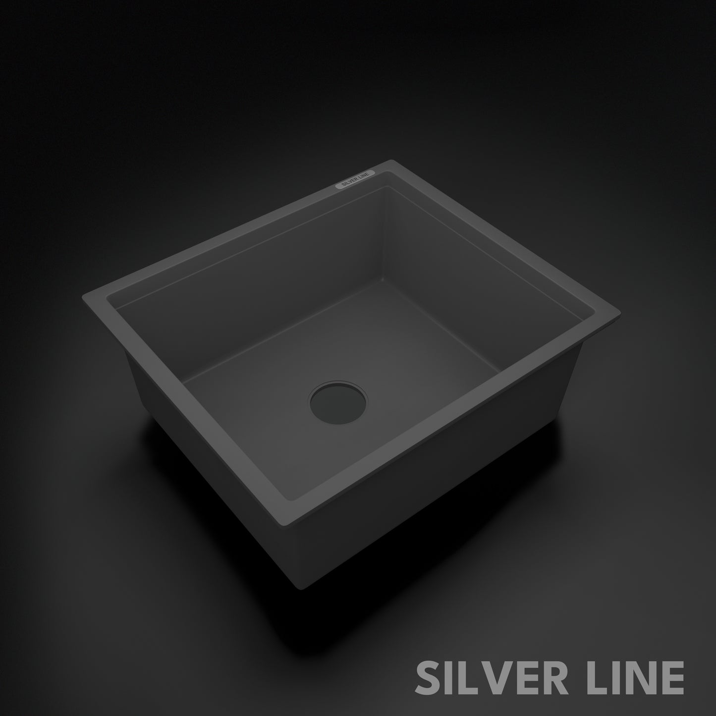 German Quartz Single Bowl Kitchen Sink - Slate (21" x 18" x 8")