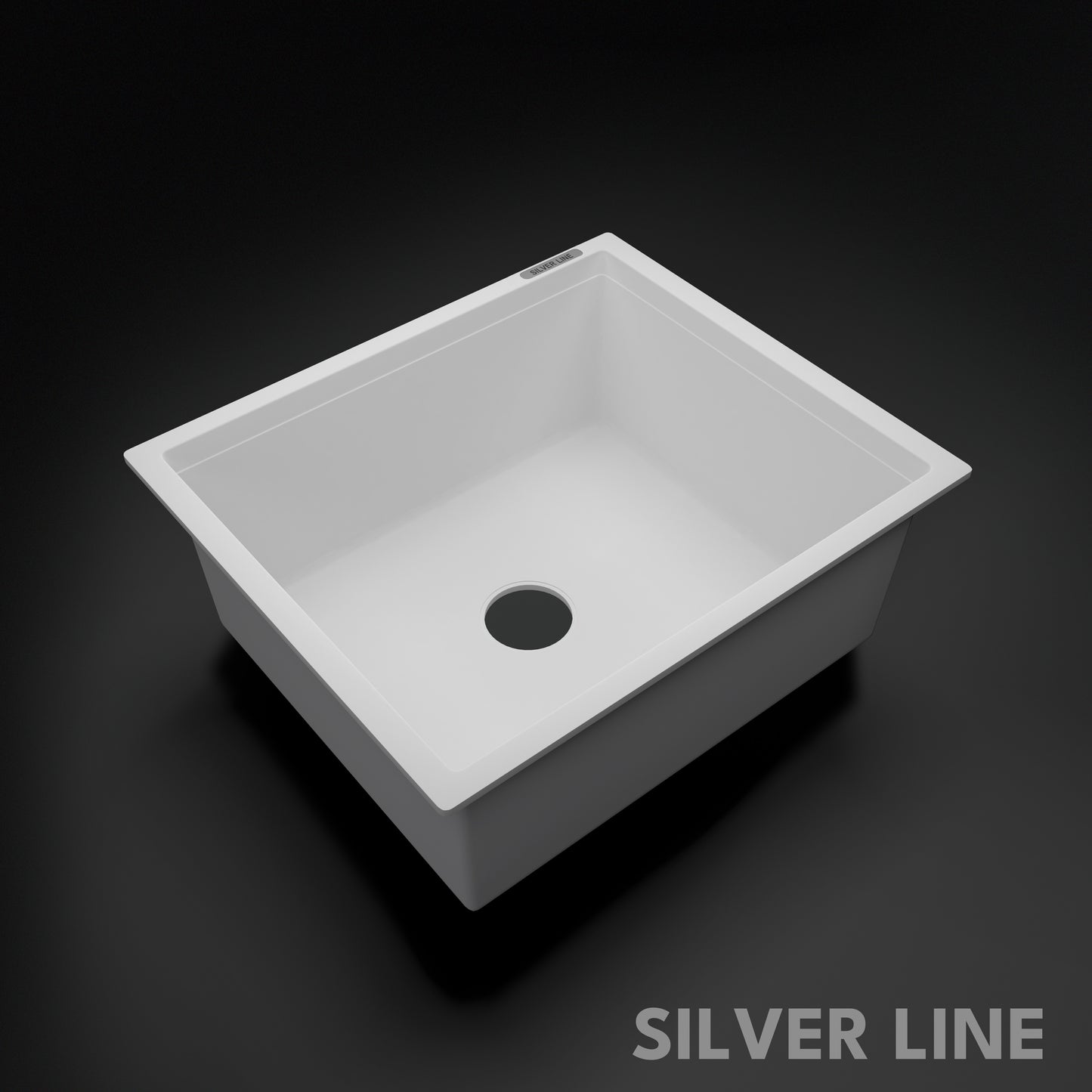 German Quartz Single Bowl Kitchen Sink - Snow White (21" x 18" x 8")