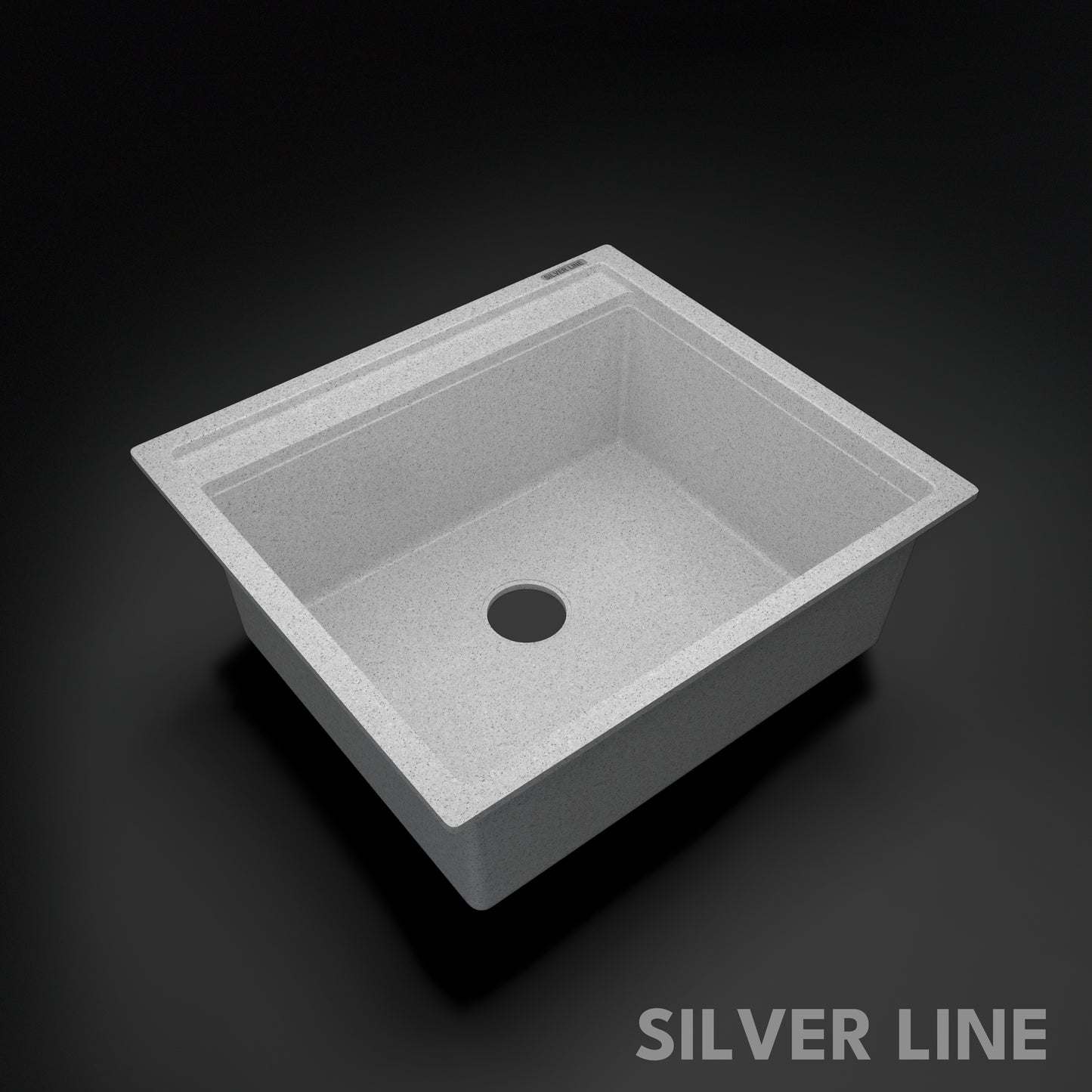 German Quartz Single Bowl Kitchen Sink with Faucet Deck- Crater (22" x 20" x 8")