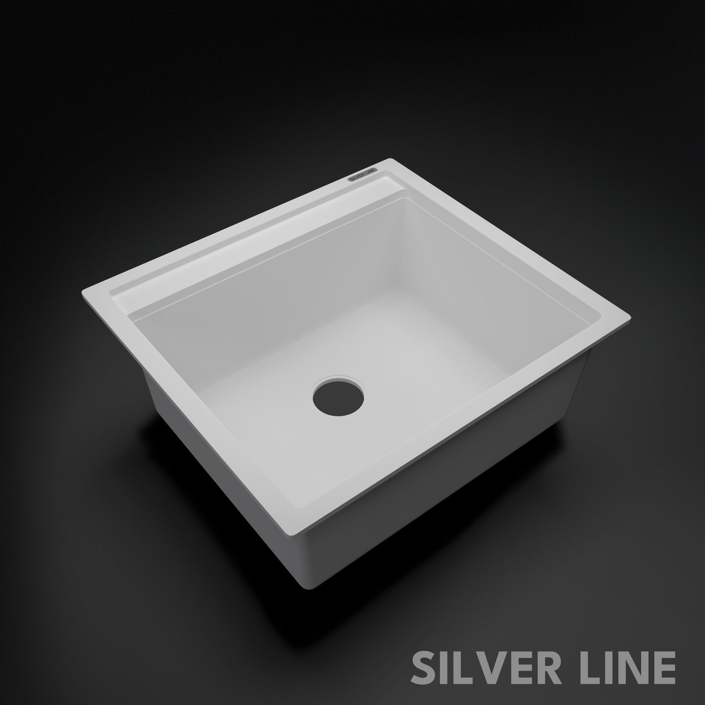 German Quartz Single Bowl Kitchen Sink with Faucet Deck- Snow White (22" x 20" x 8")