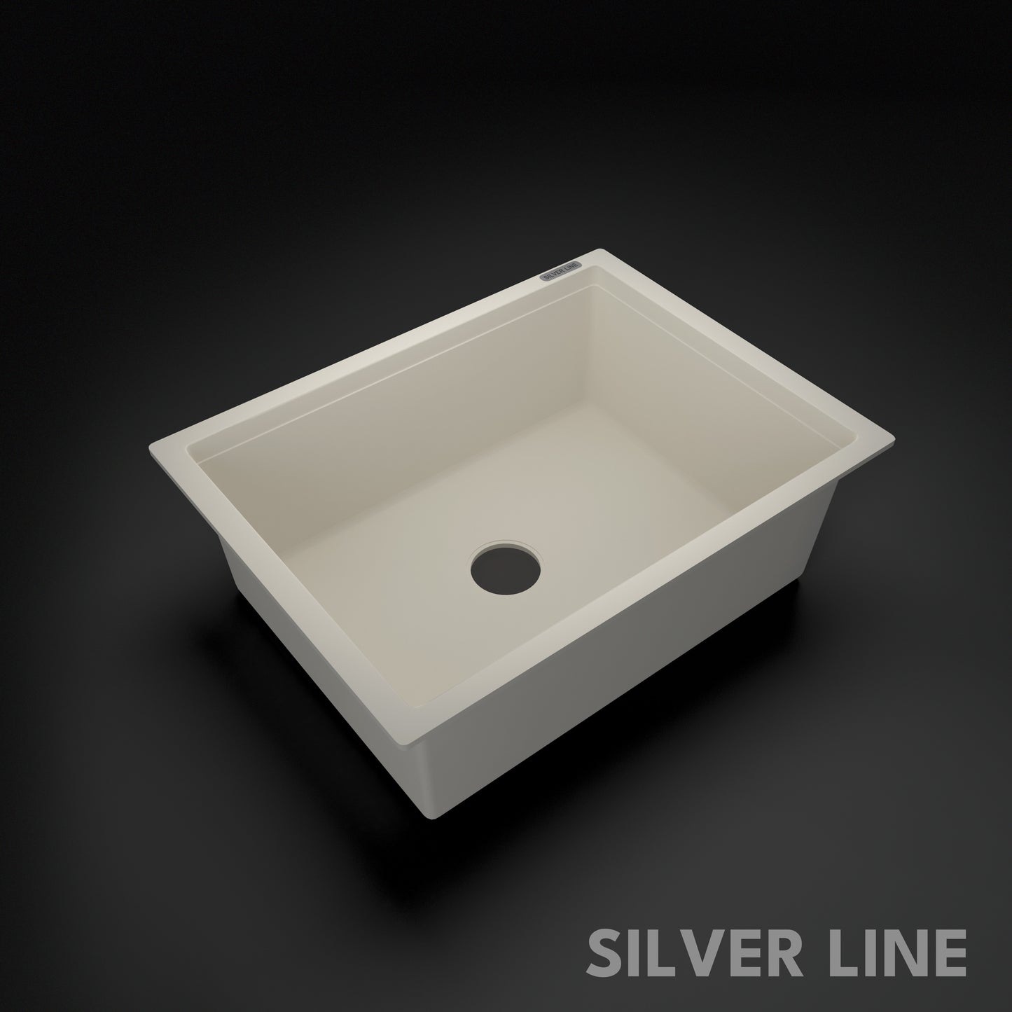 German Quartz Single Bowl Kitchen Sink - Ivory (24" x 18" x 8")