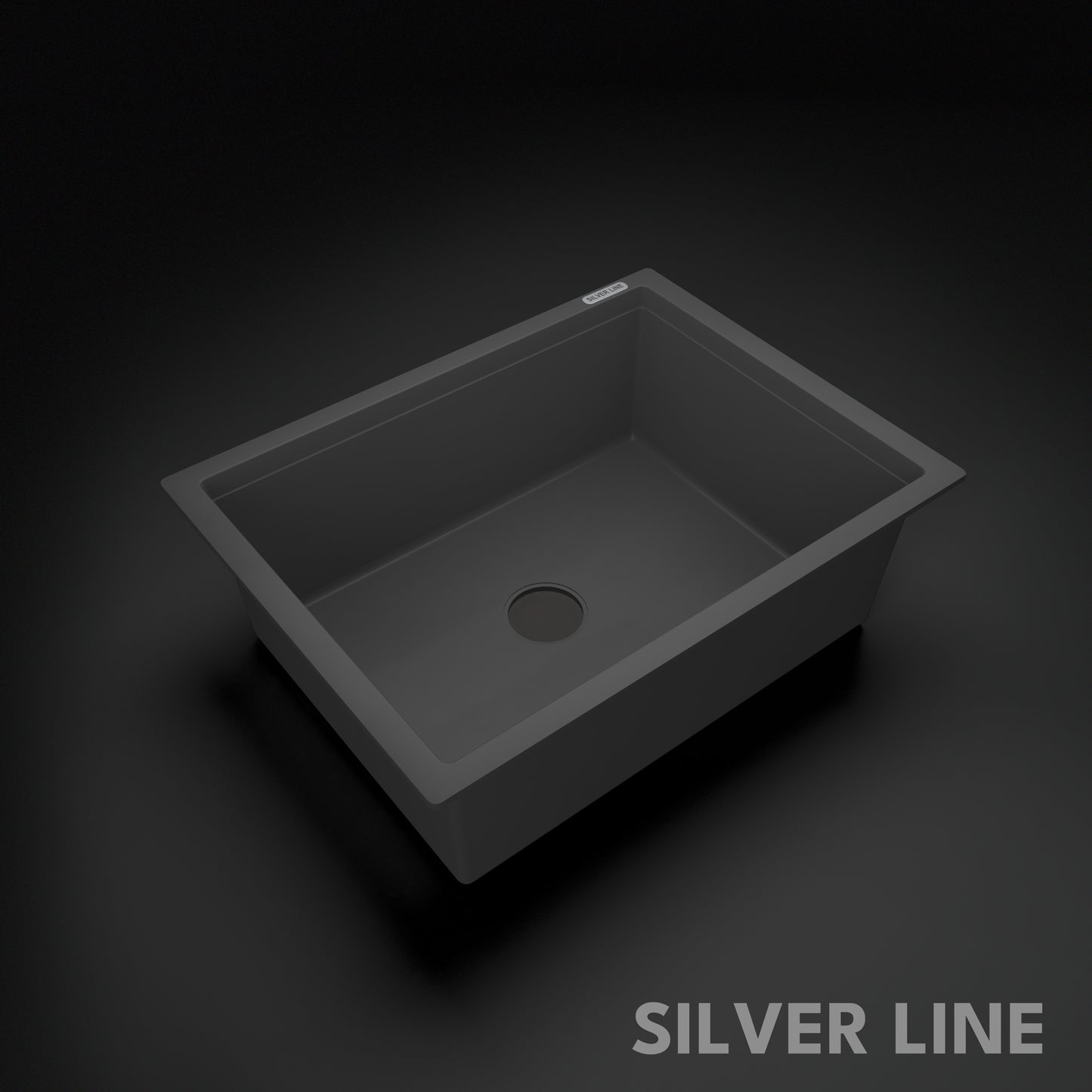 German Quartz Single Bowl Kitchen Sink - Slate (24" x 18" x 8")