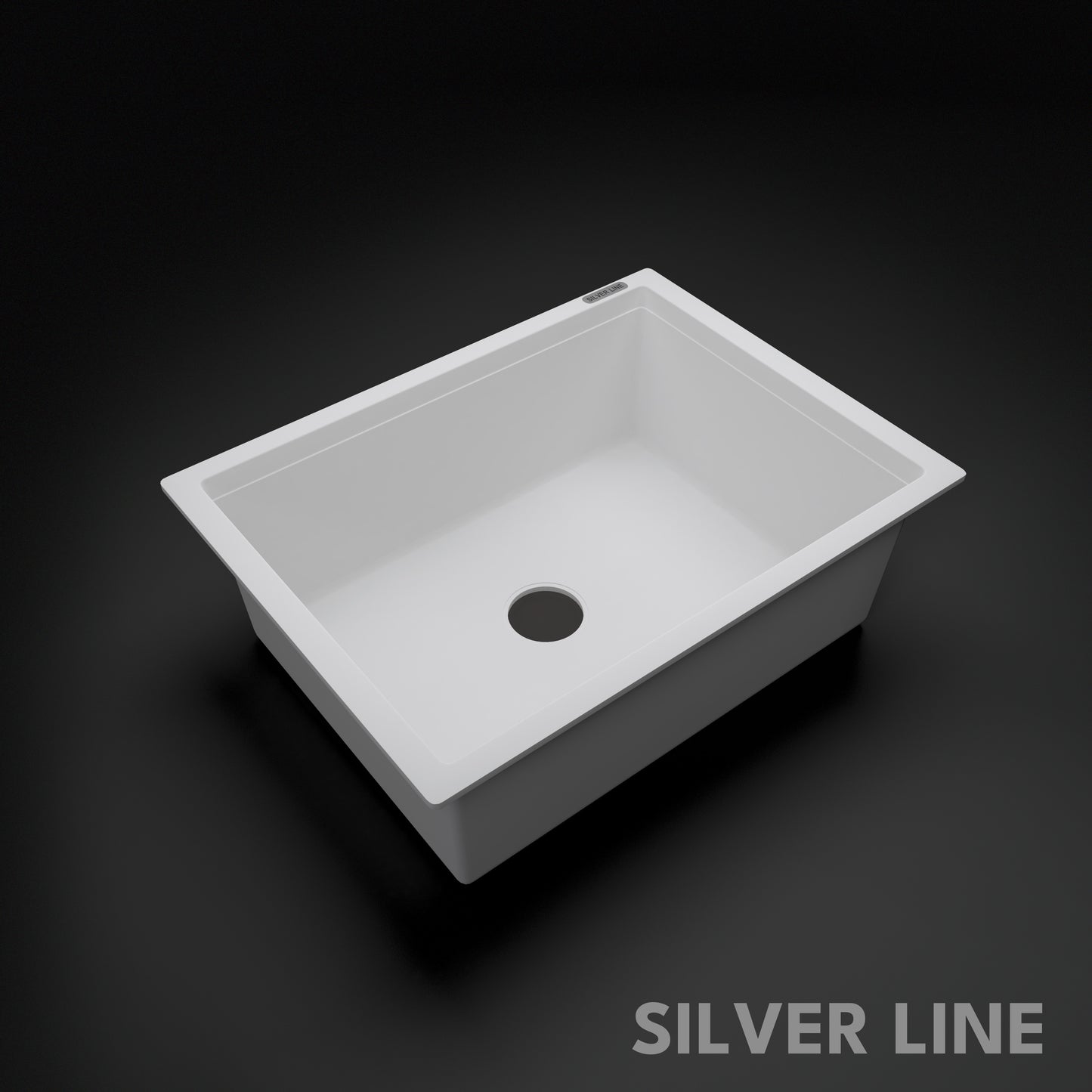 German Quartz Single Bowl Kitchen Sink - Snow White (24" x 18" x 8")