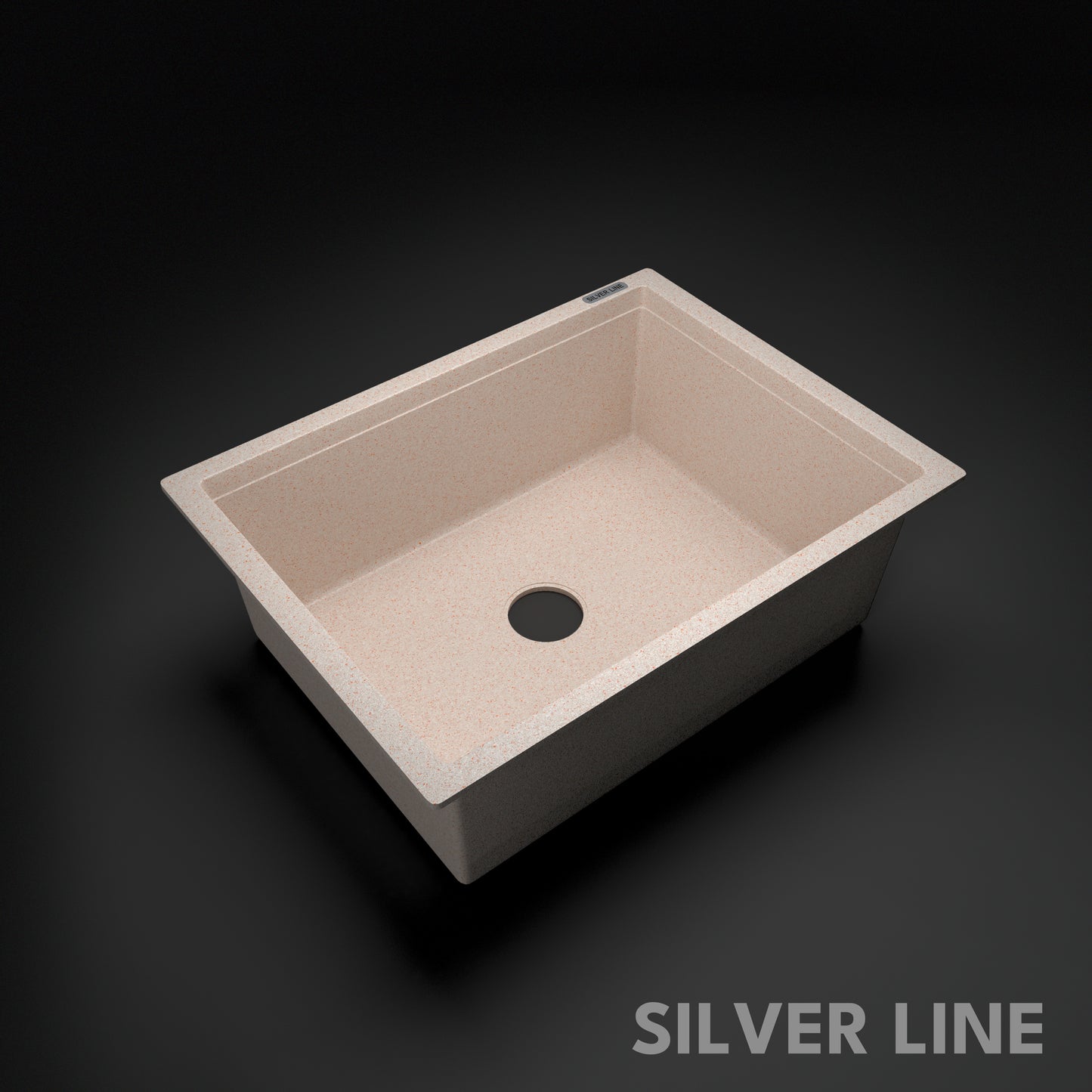 German Quartz Single Bowl Kitchen Sink - Cornflakes (24" x 18" x 8")